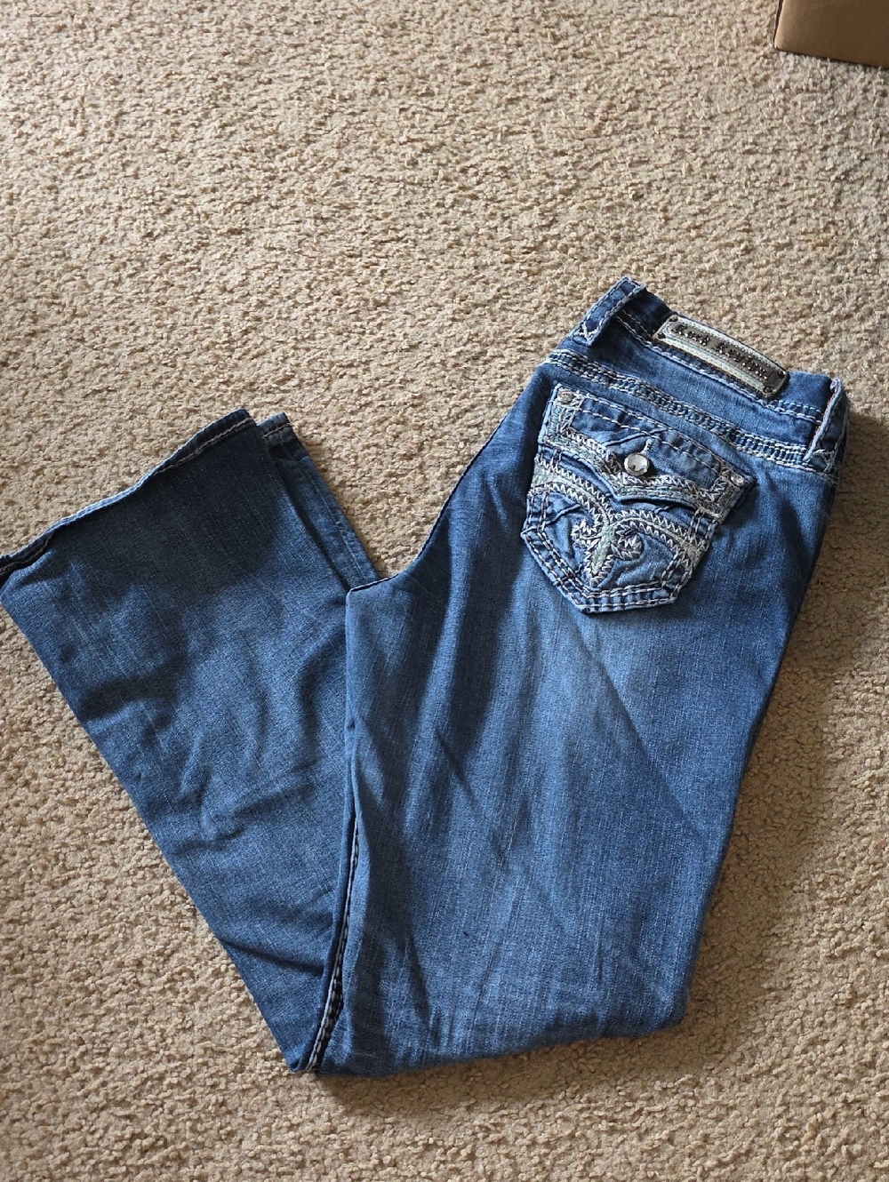 Rock Revival Embellished Pocket Blue Bootcut Jeans - Women